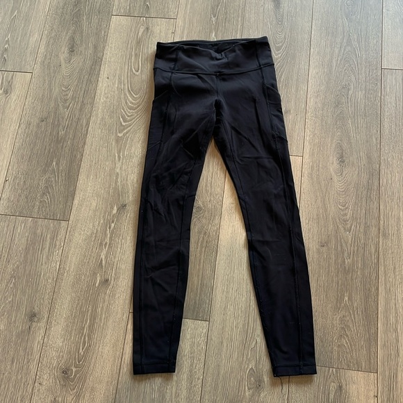Lululemon Black Pocket Tights Leggings Size 4 - Picture 1 of 11